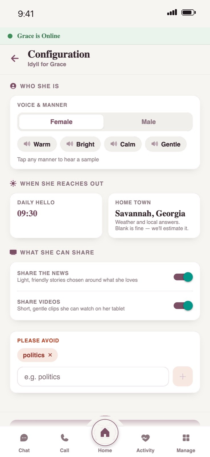 Her voice, a daily hello, and what to avoid