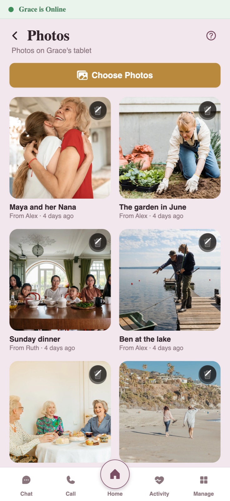 Push photos to the tablet