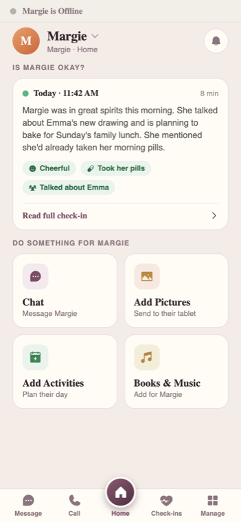 Mission control · the daily check-in