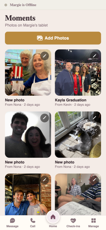 Push photos to the tablet