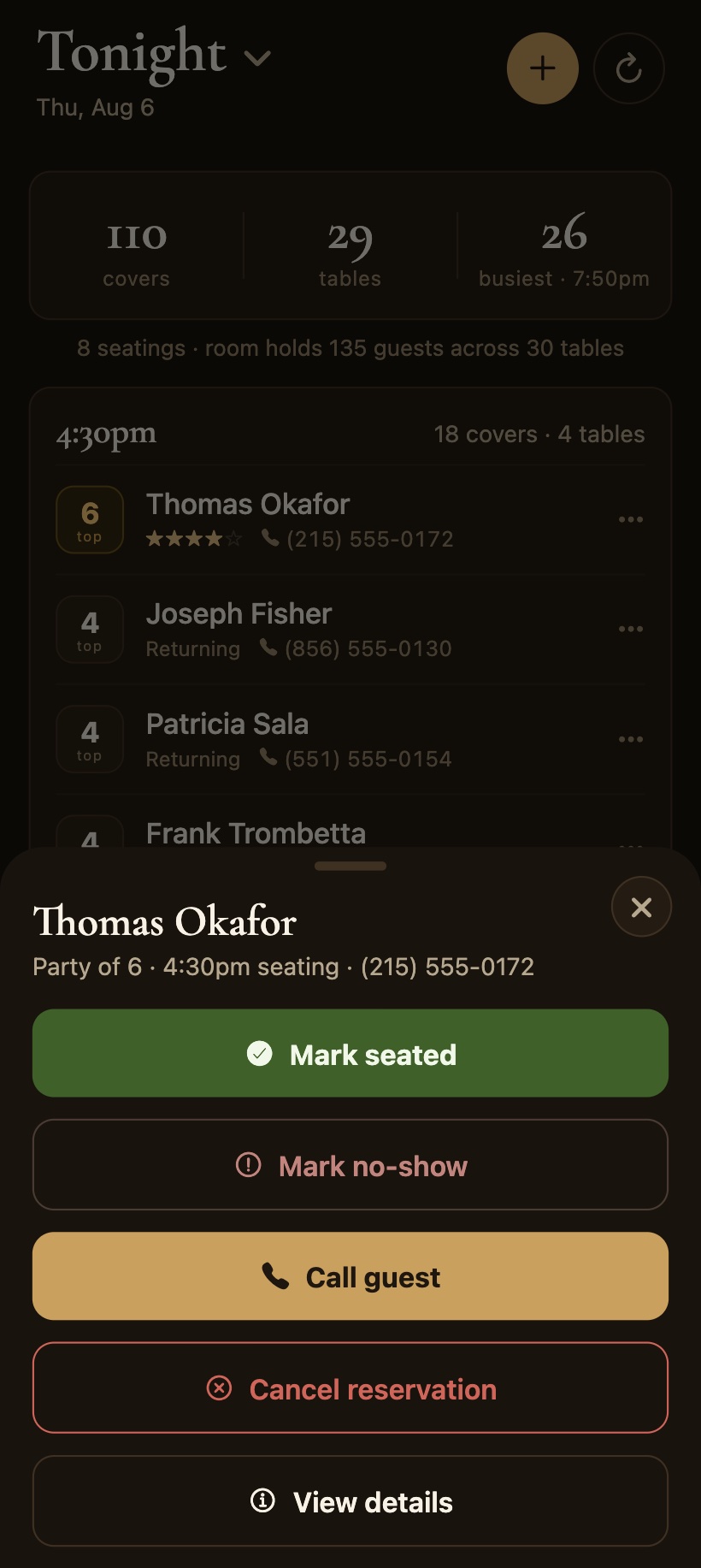 Chef Vola's — app screen