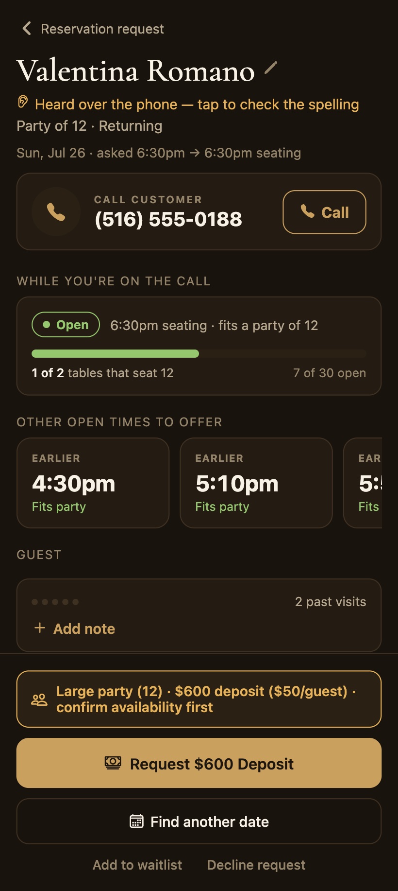 Chef Vola's — app screen