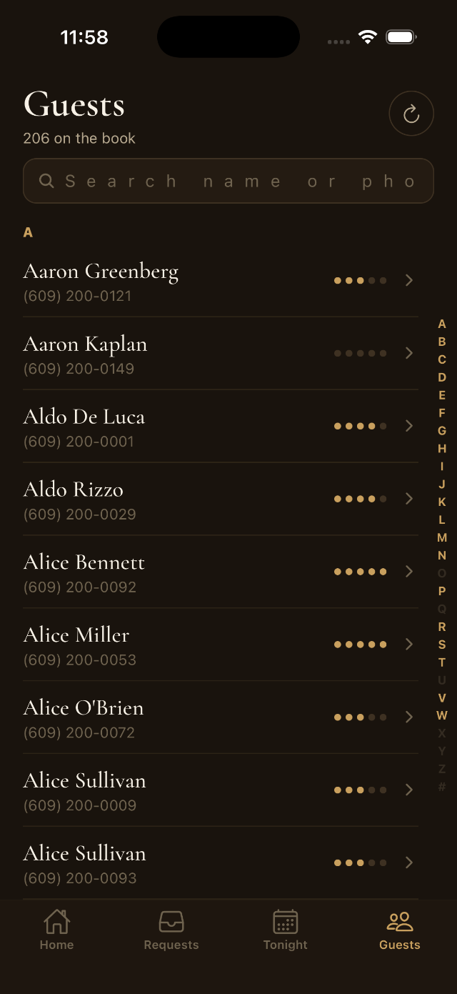 Chef Vola's — app screen
