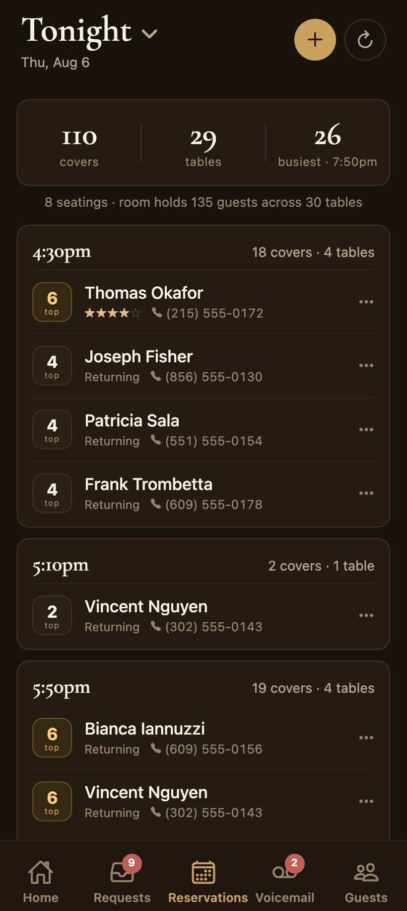 Chef Vola's — app screen