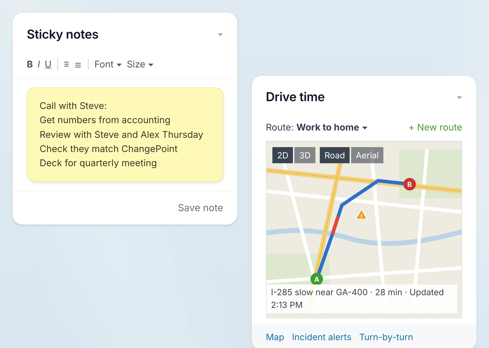 A note with real formatting, and the commute home with an incident on I-285.